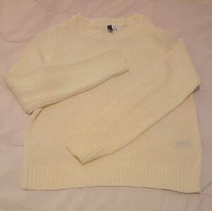 H&M Cream Crew Neck Sweater Classic Knit